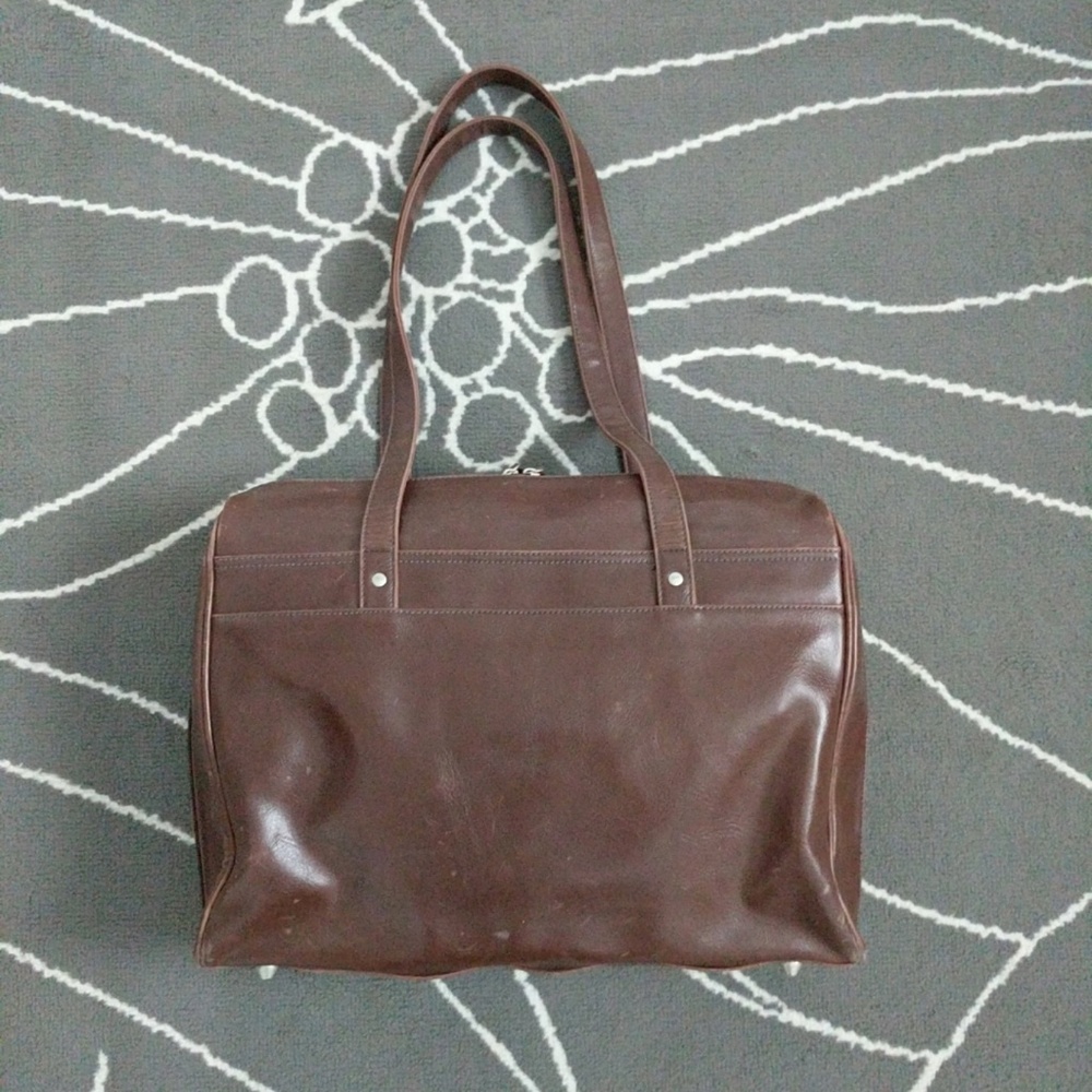 BUXTON Vegan Leather Laptop Travel Bag Brown